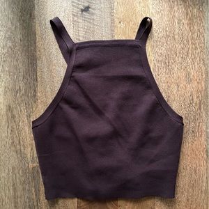 Brown backless top